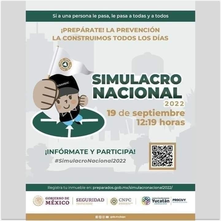 Creciente interés de las y los yucatecos, en participar en Simulacro Nacional