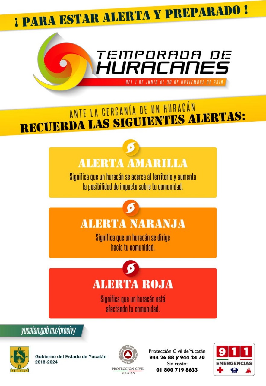 Estamos en Temporada de Ciclones Tropicales, Te recomendamos permanecer Alerta y Preparado.