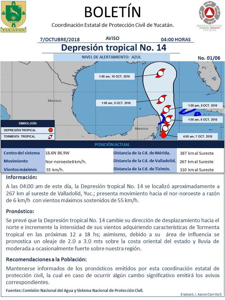 Continúa el potencial de lluvias moderadas a ocasionalmente fuertes para Yucatán