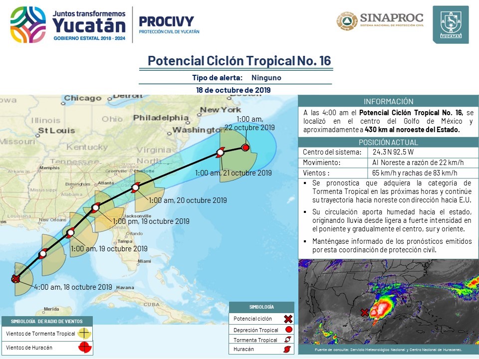 Ciclón Tropical Potencial no representa riesgo para Yucatán