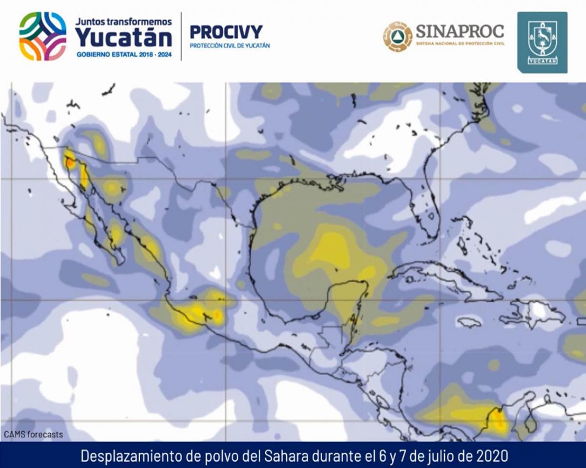Yucatán con Polvo del Sahara durante dos días. 