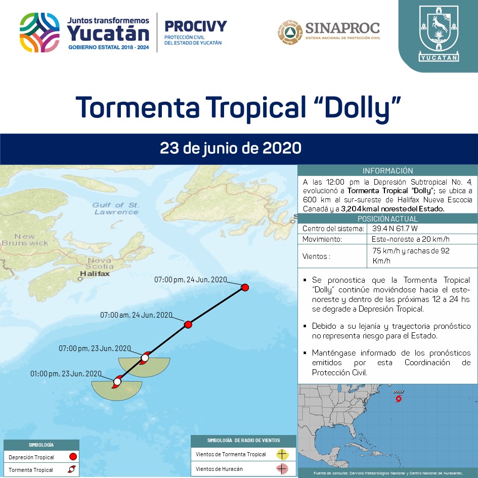Tormenta Tropical "Dolly" no representa riesgo para Yucatán