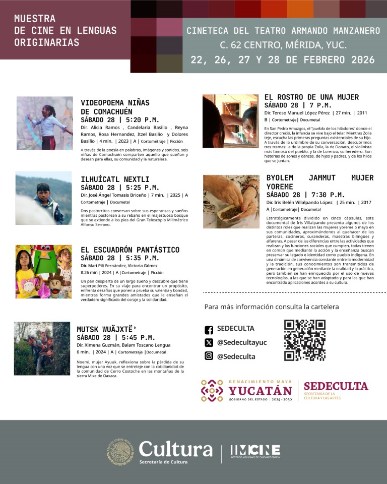 Sedeculta promueve lenguas originarias a través del cine