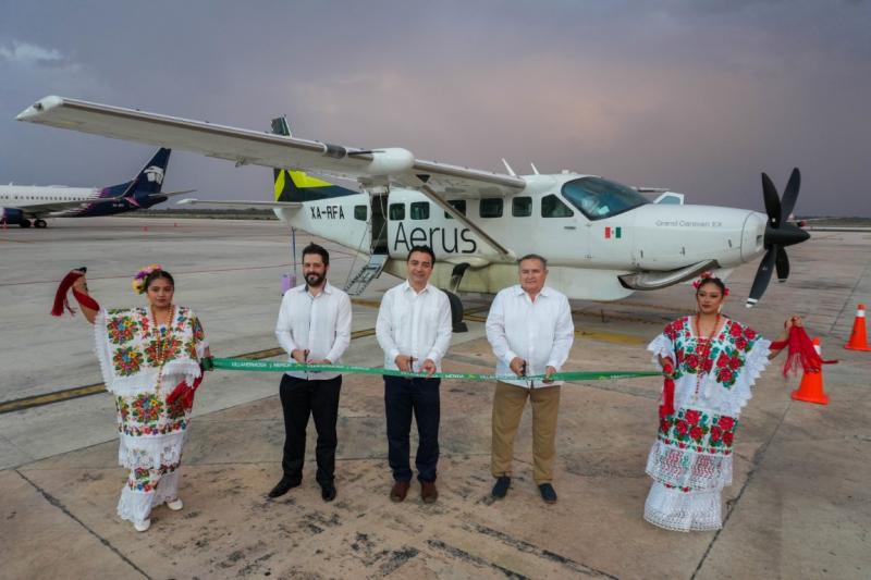 Retoma operaciones vuelo Villahermosa–Mérida de Aerus