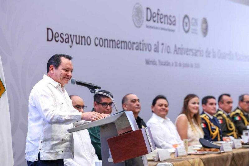 Guardia Nacional cumple siete años: Díaz Mena celebra la paz que sostiene la coordinación con Sheinbaum en Yucatán