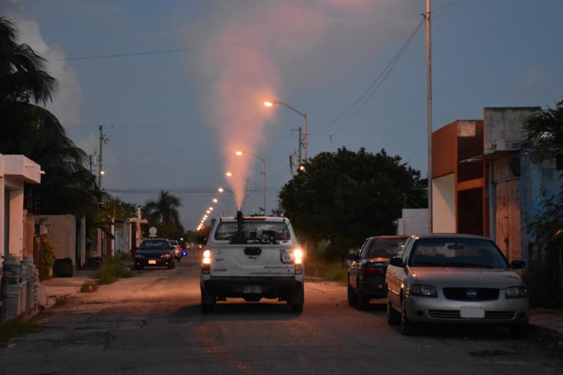 Avanzan acciones conjuntas de la SSY y Ayuntamiento de Mérida en segundo barrido de fumigación en la ciudad