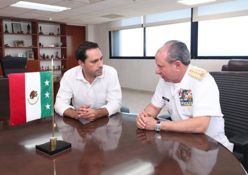 Reiteran el Gobernador Mauricio Vila Dosal y el titular de la Semar, almirante José Rafael Ojeda Durán, compromiso para seguir impulsando el desarrollo de Yucatán