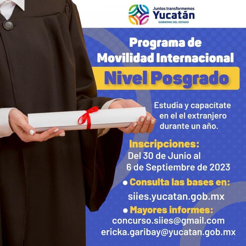 Jóvenes yucatecos podrán continuar su formación y mejorar su nivel de inglés, con el Programa de Movilidad Internacional nivel Posgrados