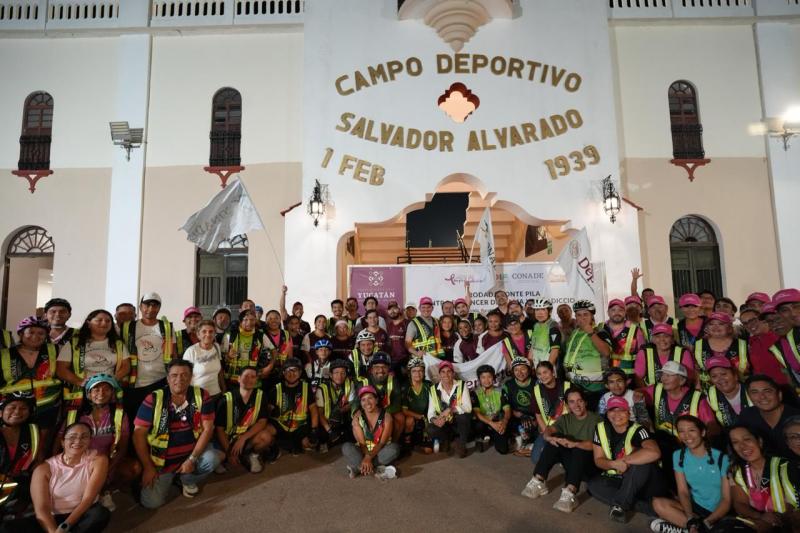 En Yucatán pedalean contra el cáncer de mama y las adicciones