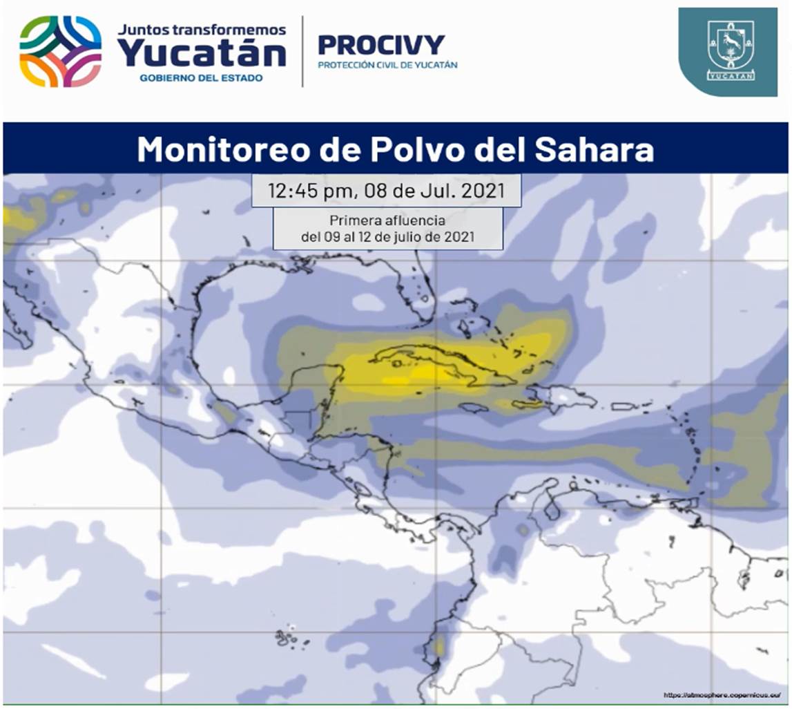 Procivy informa sobre presencia del polvo del Sahara en Yucatán