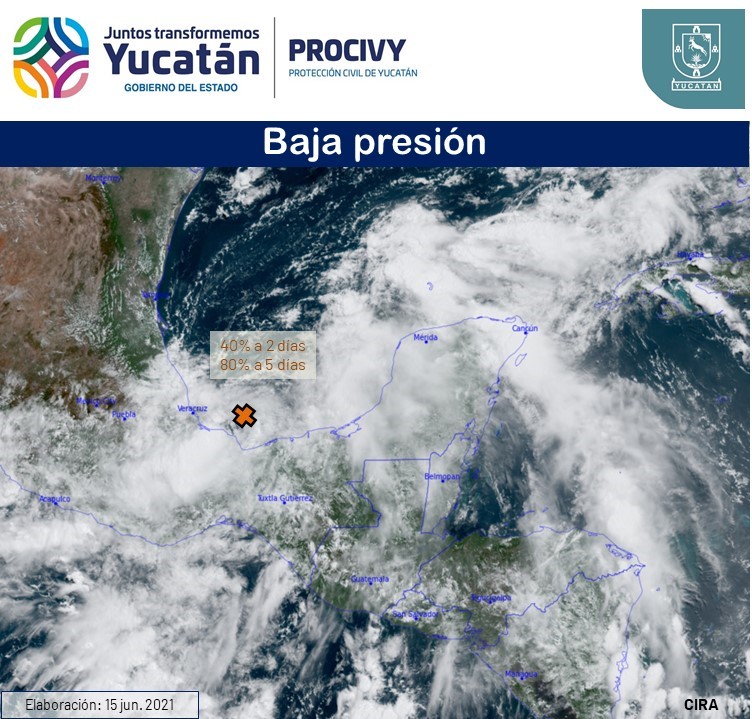 Baja presión prolongará lluvias en Yucatán