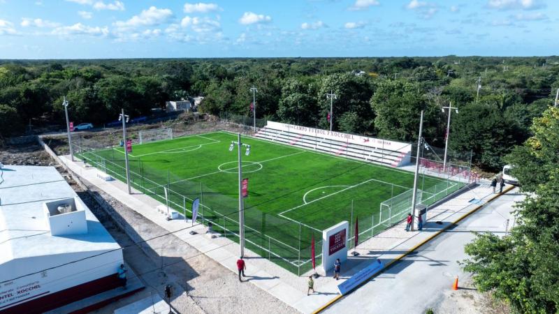 Gobierno del Renacimiento Maya entrega renovada cancha de fútbol 7 en Xocchel
