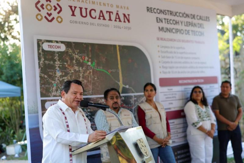 Fortalecen la movilidad con obras de infraestructura en Tecoh