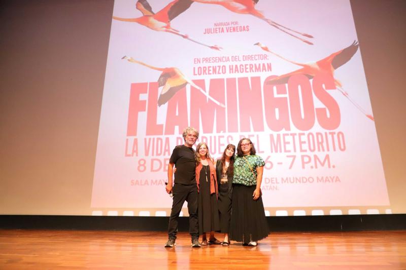 Documental sobre flamencos yucatecos reúne a cientos de personas en el Gran Museo del Mundo Maya
