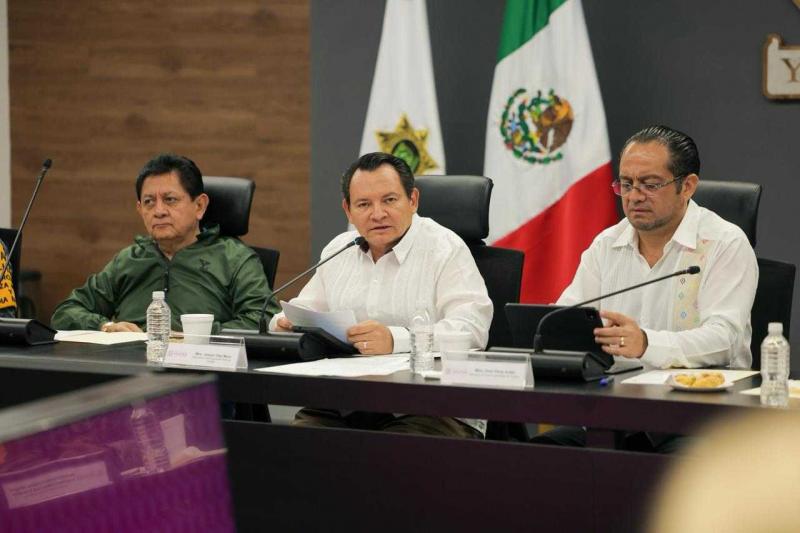 Gobernador Joaquín Díaz Mena encabeza sesión extraordinaria de Protección Civil ante pronóstico de lluvias intensas