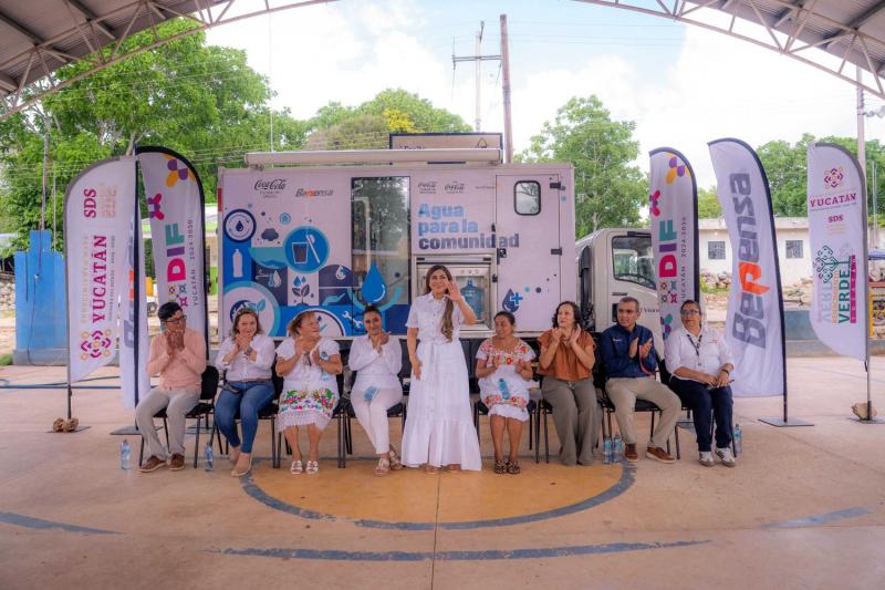 DIF Yucatán acerca agua segura gratuita a familias de Kunché