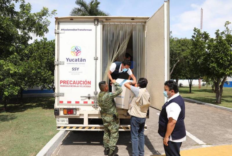 Arriban a Yucatán 39,200 dosis contra el Coronavirus para seguir con la vacunación en Yucatán