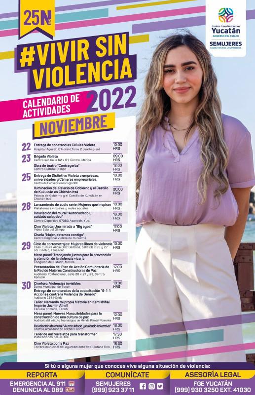 Semujeres presenta actividades por el Día Internacional de la Eliminación de la Violencia contra las Mujeres