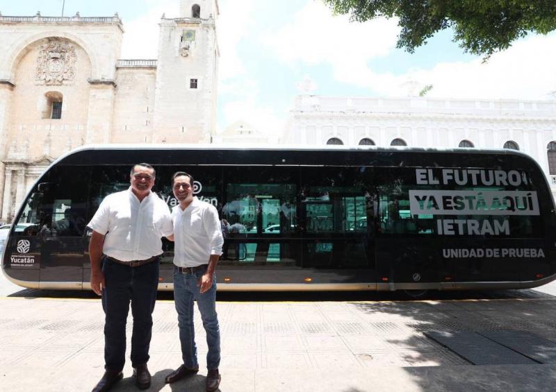 Supervisa el Gobernador Mauricio Vila Dosal la unidad de prueba del Ie-tram, transporte público 100% eléctrico y único en Latinoamérica que está transformando la movilidad en Yucatán