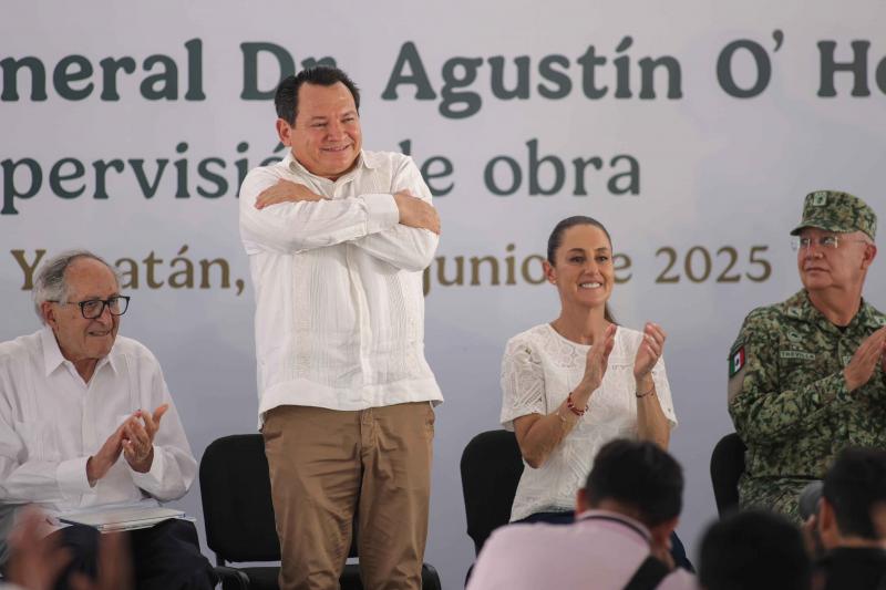 Supervisan Sheinbaum y Díaz Mena avance del nuevo Hospital O’Horán, el más grande del sureste