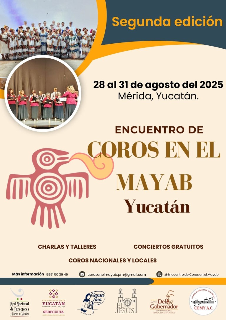 Encuentro de Coros en el Mayab reunirá en Yucatán voces de todo México